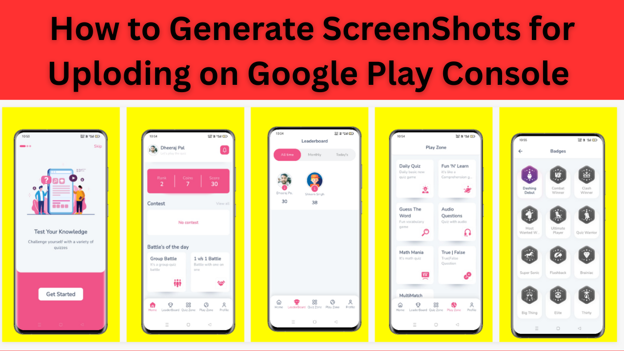 How to generates screenshots for google play console