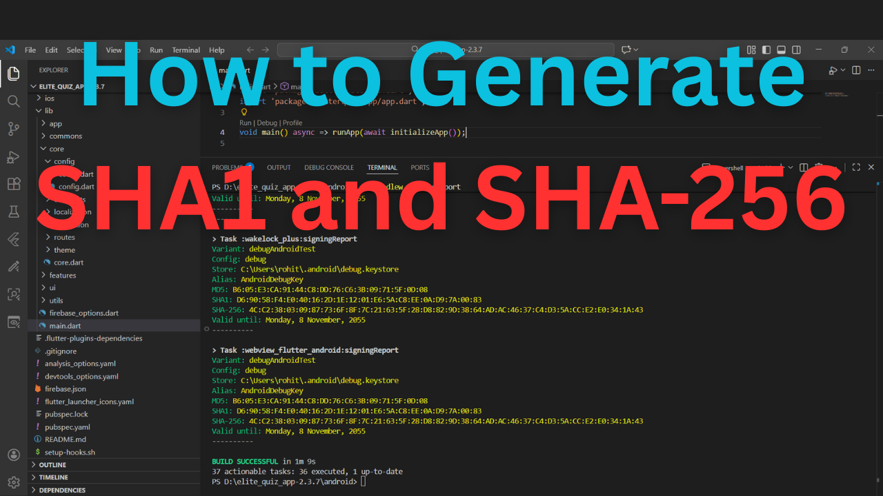 How to generate SHA1 and SHA-256 keys on Windows