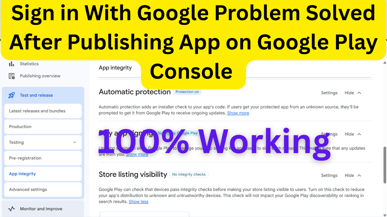 Google Sign in is not working after publishing app on google play console problem solved